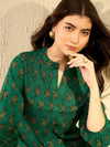 Ahika Women Green Rayon Blend Floral Printed Regular Tunic-VT1275GRN