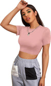 Aahwan Pink Polyester Round Neck Top-169-Pink-L