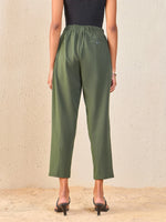 Women Olive Tapered Pants