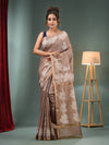 Beige Blended Silk Handwoven Saree With Paisley Border-MA50BSL34710007