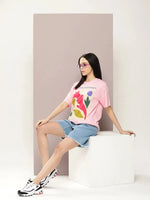 Dillinger Pink Graphic Oversized T-Shirt-WMNCR455PINK-XS