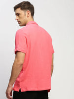 Men Pink Solid Shirt-LAVINIA-1636-Pink