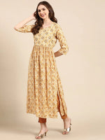 Women's Yellow Printed Kurta Set-SKC-1005-Yellow