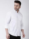 Hangup Men Slim Solid Shirts-CollarWhiteShirt