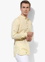 Hangup Men Slim Solid Men's Indian Wear-LemonKurta