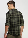 Men Green Checked Shirt-CLEON-1800-Green