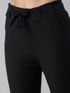 Women's Black Solid Trouser-AN-6272-Black