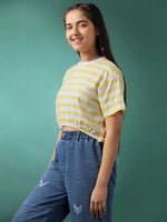 Lil Tomatoes Girls Cotton Crop Top-GGT-S24-1472_YELLOW_28