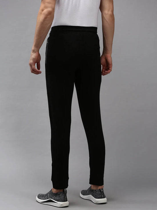 Men Black Solid Track Pant-TP-1113-Black