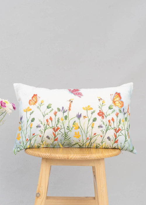 Garden Dwellers 100% cotton floral cushion cover for sofa - Multicolor-230452117