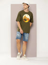 Dillinger Olive Graphic Oversized T-shirt-DLMOV264OGRN-S