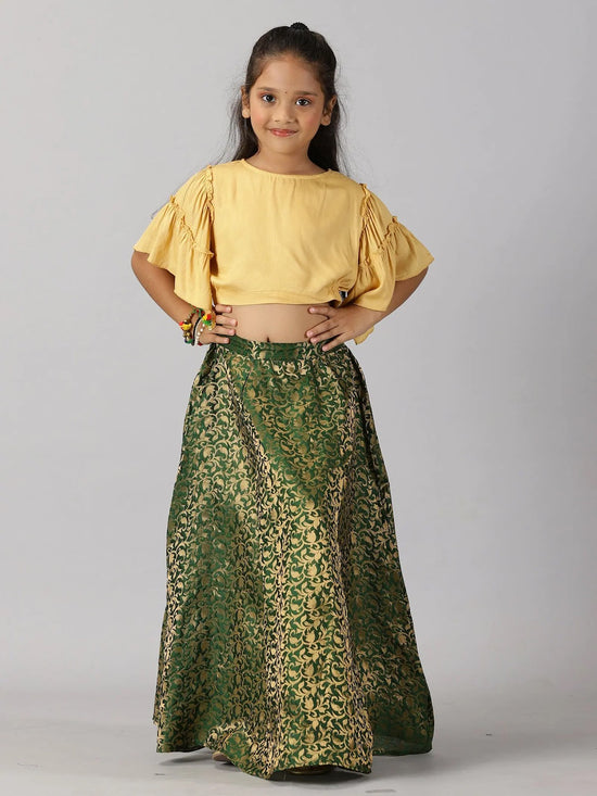 Girls Ethnic Half Sleeve Choli & Lehenga set-AW23GEST075057