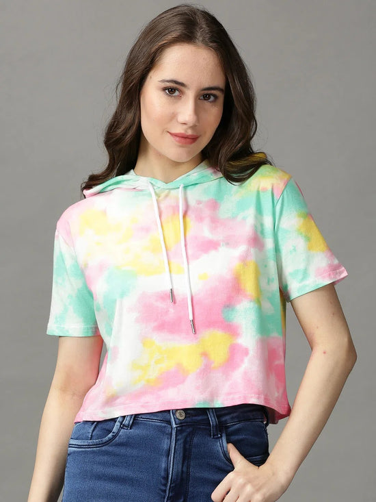 Women's Multi Tie Dye Crop Top-AE-10485-2-Multi