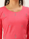 Women's Pink Solid Straight Kurta-SKC-3218-Pink