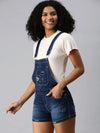 Women's Navy Blue Solid Dungarees-LT-DS19954-Navyblue