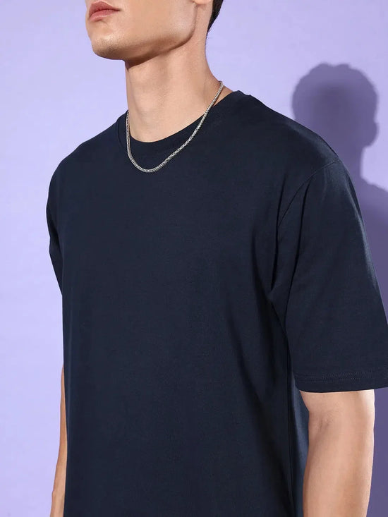 Dillinger Navy Blue Graphic Oversized T-Shirt-DLMOV146NVY-S