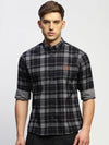 Men Grey Checked Shirt-CLEON-1803-Grey