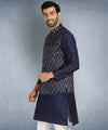 Hangup Men Standard Printed Men's Indian Wear-ST0311267_Navy_PrntNehru