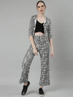 Women White Printed Tracksuit-AF-2048-White