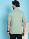 Venitian Men Double Mercerised 3 Pocket Cargo Green Polo Neck T-Shirt for Men