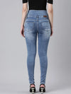 Women Blue Solid Slim Fit Denim Jeans-LT-022802-Blue