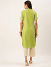 Women's Green Striped Straight Kurta-SKC-3233-Green