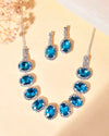 Silver Plated AD-Stone Studded With Blue Stone Choker Set-VOJ391