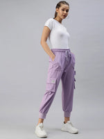 Women's Lavender Solid Joggers Track Pant-AF-1618-Lavender