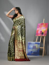 Black Silk Banarasi Saree With Zari Woven Designs-MA52BSL441050012