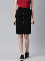 Women Black Solid Pencil Skirt-LT-SKT-102217-Black