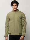 Men Green Solid Casual Bomber Jackets-ZD-3400-Green