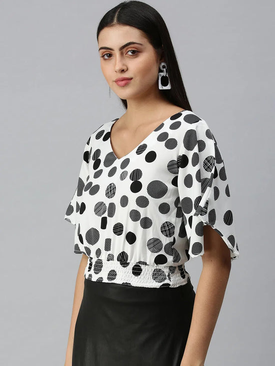 Women White Solid Crop Styled Back Top-AE-12035-Whiteblack