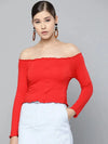 Cabbage Finish Off Shoulder Top-T223201S