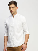 Men White Solid Shirt-DINAH-1681-White