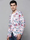 Men Pink Printed Blazer-SOBLZ-305-Pink