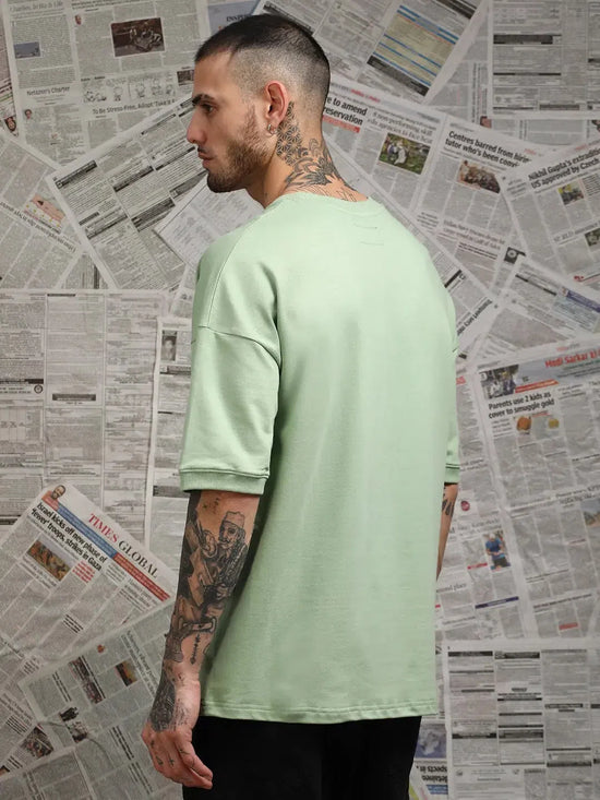 Dillinger Green Graphic Oversized Drop shoulder T-shirt