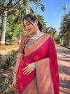 Suha Womens Fashion Ethnic Kanjeevaram Pink Color Sarees-MLSHWSA2048PNK