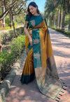 Suha Womens Fashion Ethnic Kanjeevaram Gold Color Sarees-MLSHWSA2034GLD