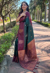 Suha Womens Fashion Ethnic Kanjeevaram Green Color Sarees-MLSHWSA2032GRN