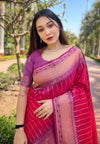 Suha Womens Fashion Ethnic Kanjeevaram Pink Color Sarees-MLSHWSA2024PNK