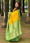 Suha Womens Fashion Ethnic Kanjeevaram Yellow Color Sarees-MLSHWSA2031YLW