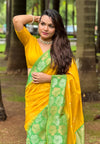 Suha Womens Fashion Ethnic Kanjeevaram Yellow Color Sarees-MLSHWSA2031YLW