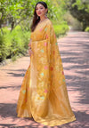 Suha Womens Fashion Ethnic Kanjeevaram Yellow Color Sarees-MLSHWSA1970YLW