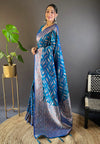 Suha Womens Fashion Ethnic Kanjeevaram Blue Color Sarees-MLSHWSA1985BLU