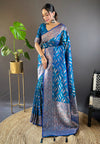 Suha Womens Fashion Ethnic Kanjeevaram Blue Color Sarees-MLSHWSA1985BLU