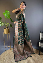 Suha Womens Fashion Ethnic Kanjeevaram Green Color Sarees-MLSHWSA1983GRN