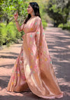 Suha Womens Fashion Ethnic Kanjeevaram Peach Color Sarees-MLSHWSA1971PCH