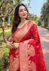 Suha Womens Fashion Ethnic Kanjeevaram Red Color Sarees-MLSHWSA1976RED