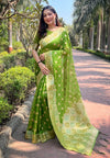 Suha Womens Fashion Ethnic Kanjeevaram Green Color Sarees-MLSHWSA1961GRN