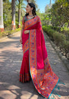 Suha Womens Fashion Ethnic Paithani Pink Color Sarees-MLSHWSA1956PNK